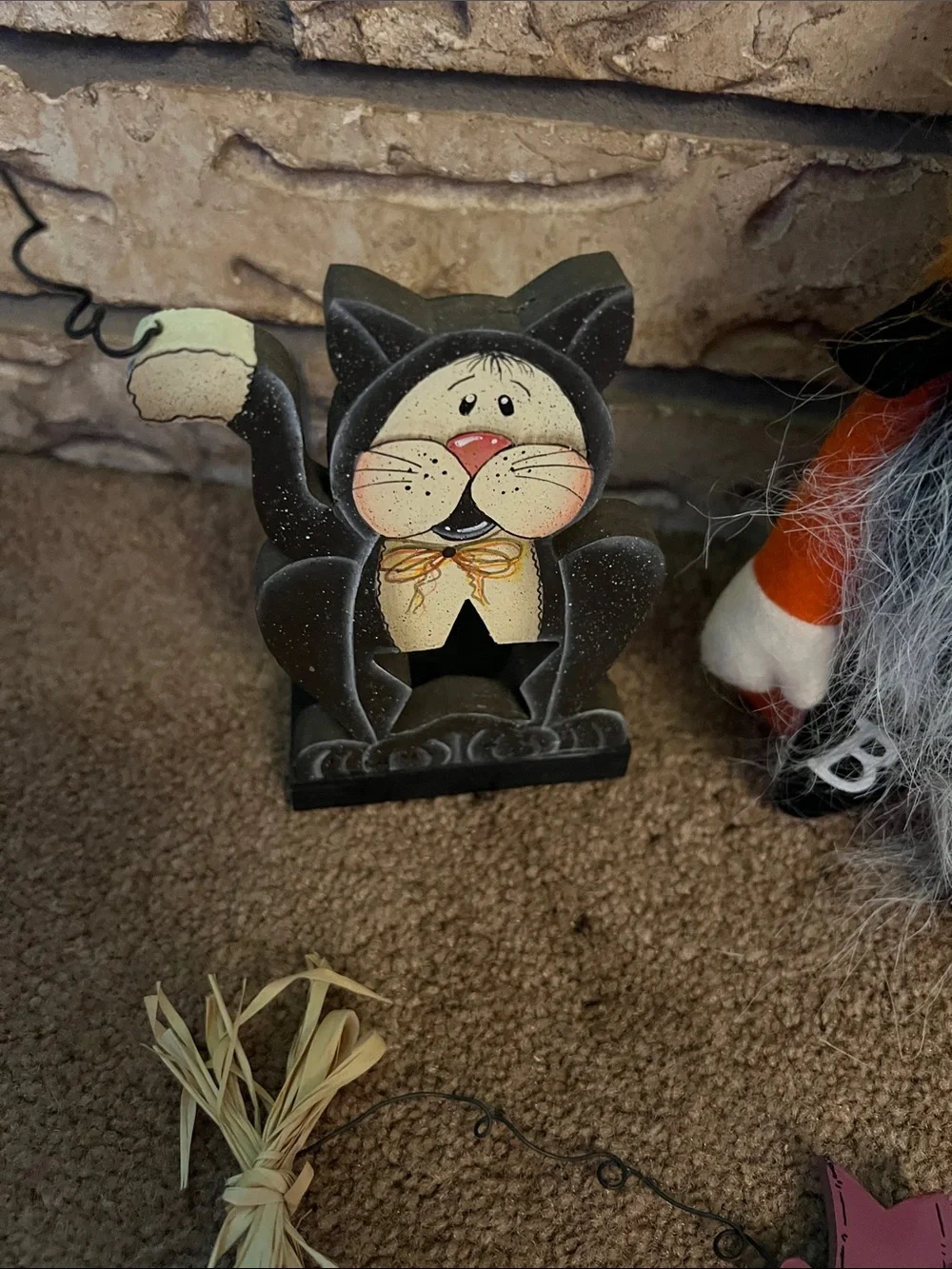 Halloween Gnome Plush with Orange and Black Hat - Home Accents